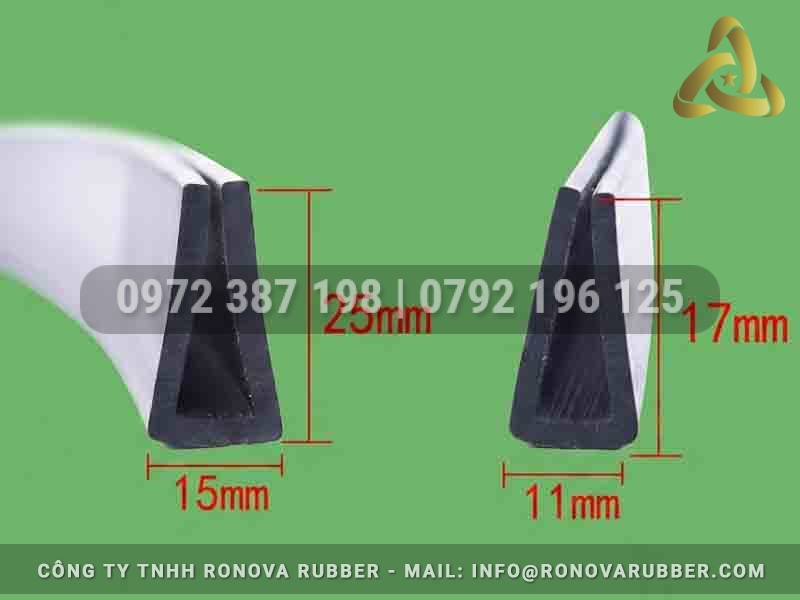 Ron cao su chữ U bọc cạnh kính cạnh sắt an toàn bền bỉ